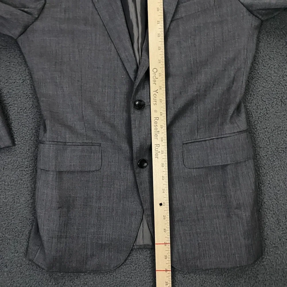 Bonobos Jetsetter Wool Suit 38R Slim Fit 32x34 Solid Gray Stretch 2 Piece